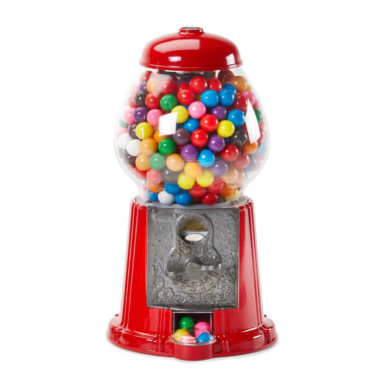 Classic red gumball machine